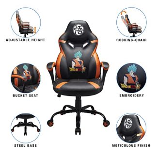 Fauteuil à Bascule Gamer Brawl Stars Spike – Similicuir Noir Et Vert, Broderies, Design Ergonomique, Console/détente