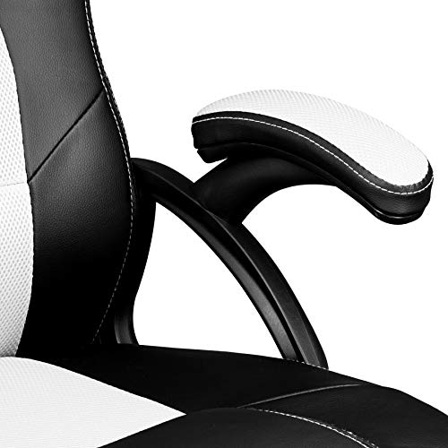 Chaise de bureau - TECTAKE - Fauteuil de travail sur roulettes PHOIBE ergonomique avec appuie-tête réglable - Noir - Maison
